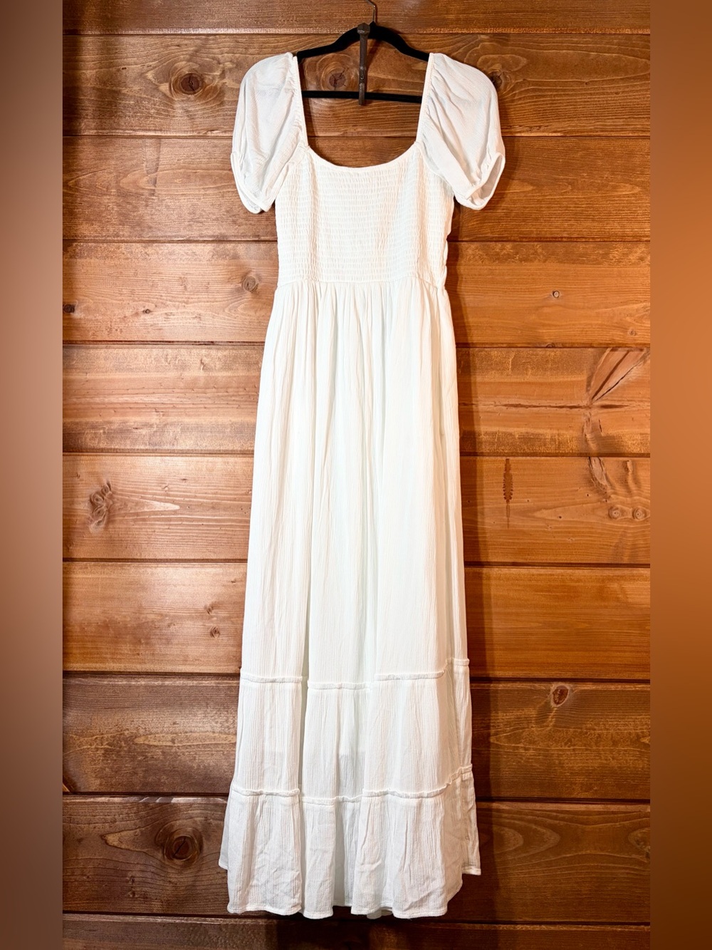 Hollister White Maxi Dress with Puff Sleeves Size Small 💕🌴 - Picture 3 of 5